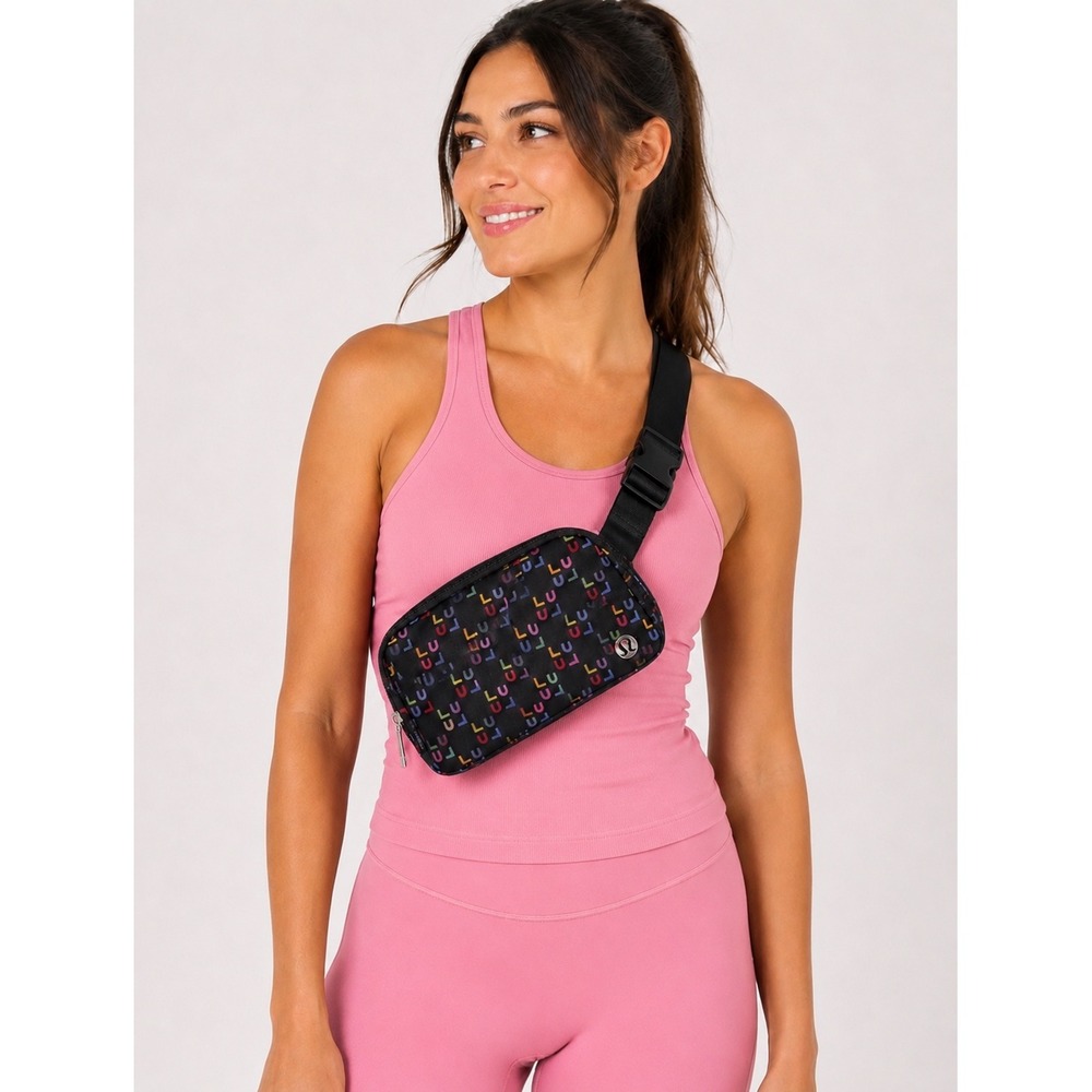 Lululemon Everywhere Belt Bag 1L Black Multicolor LU Monogram NWT